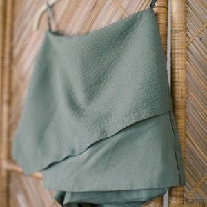 Olive green Topshop textured hybrid skirt